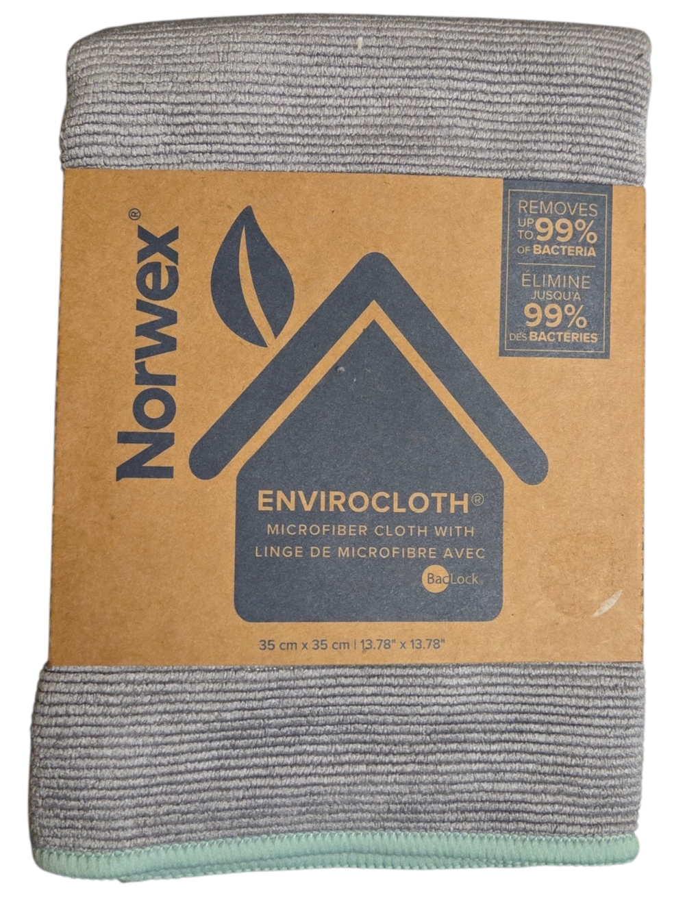 Norwex EnviroCloth Microfiber Cleaning Cloth - Gray with Mint Edge